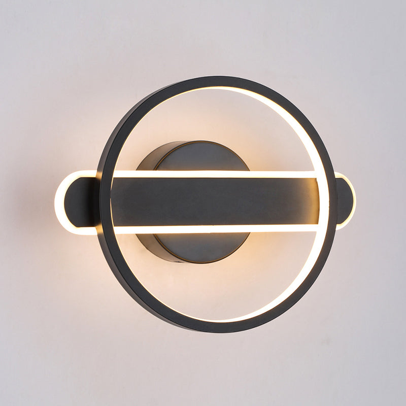 1 lumière du cercle de cercle Light Light Metal Mur de style moderne pour le chevet de l'hôtel