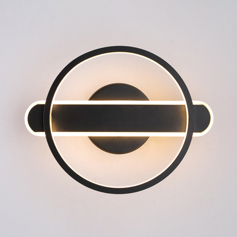 1 lumière du cercle de cercle Light Light Metal Mur de style moderne pour le chevet de l'hôtel