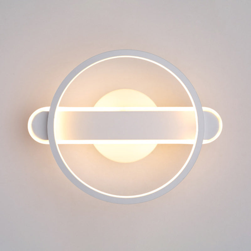 1 lumière du cercle de cercle Light Light Metal Mur de style moderne pour le chevet de l'hôtel