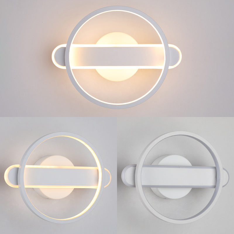 1 lumière du cercle de cercle Light Light Metal Mur de style moderne pour le chevet de l'hôtel