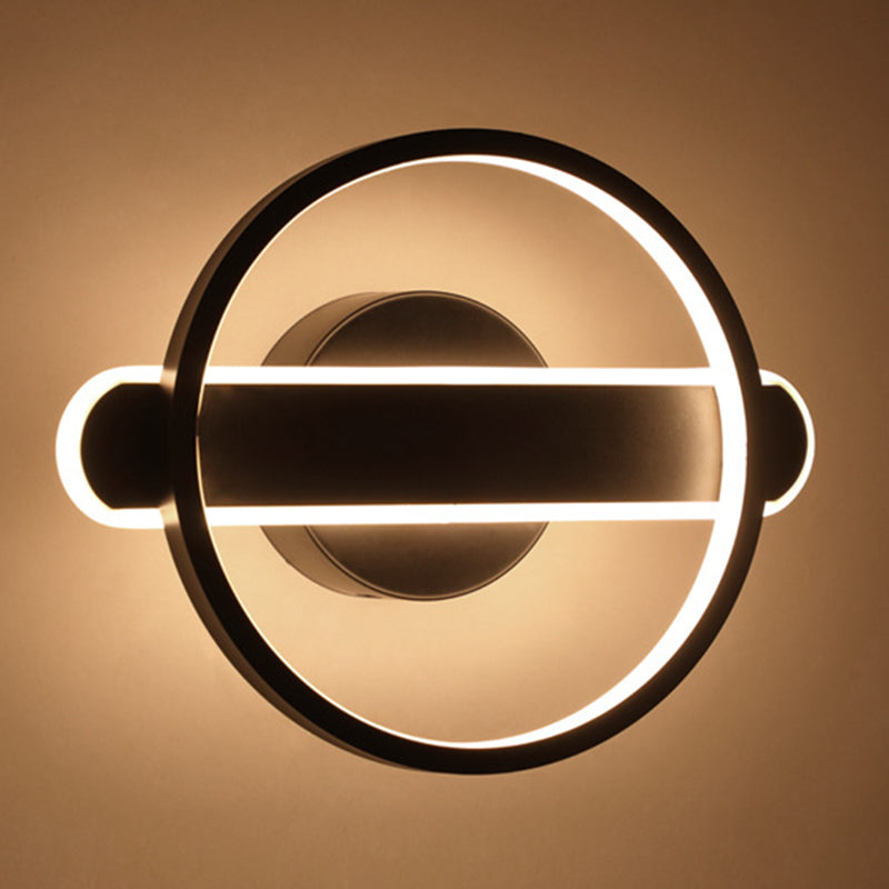 1 lumière du cercle de cercle Light Light Metal Mur de style moderne pour le chevet de l'hôtel