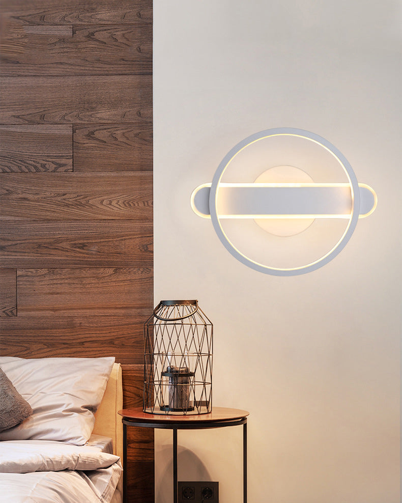 1 lumière du cercle de cercle Light Light Metal Mur de style moderne pour le chevet de l'hôtel