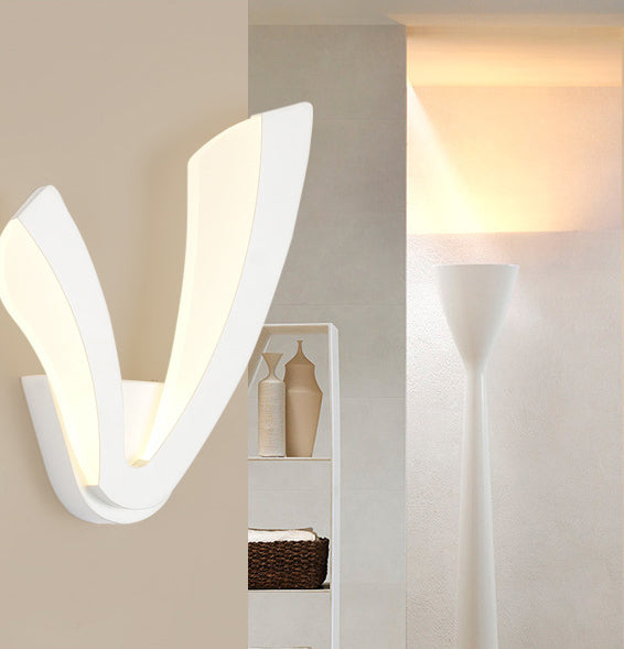 Simple V Shape Wall Lighting Ideas LED Acrylic Shade Wall Mount Light for Living Room Bedroom