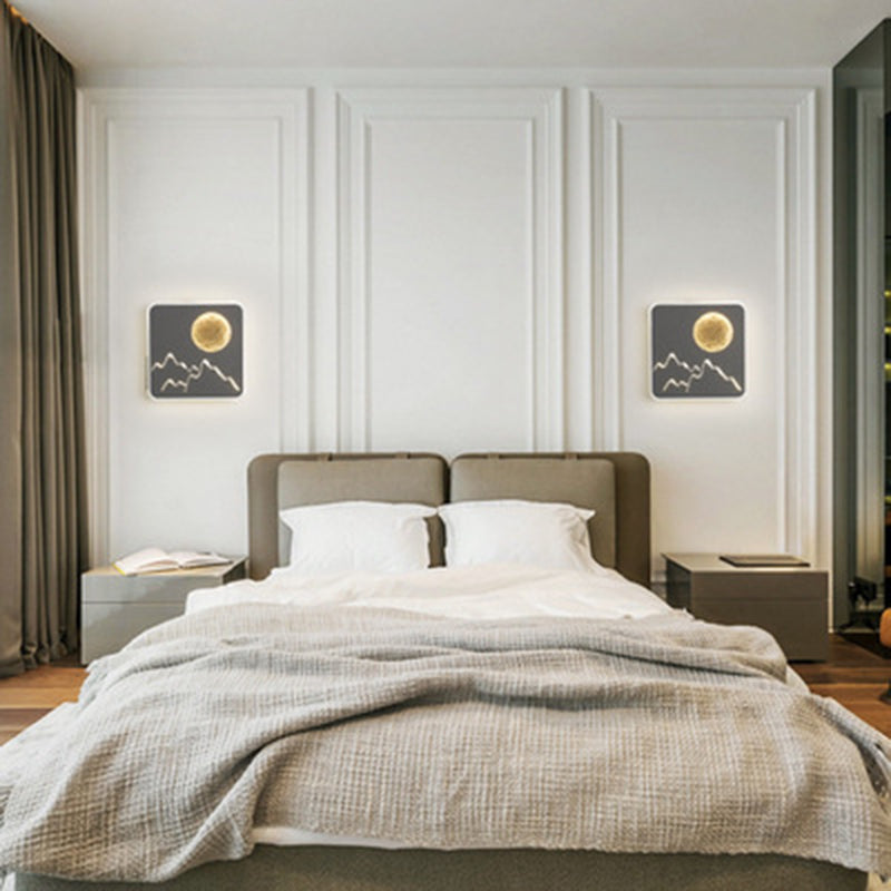 LED BEDBADE Decoratie Wandbevestiging Lamp Cirkelvorm Lunar Eclipse Wandverlichting