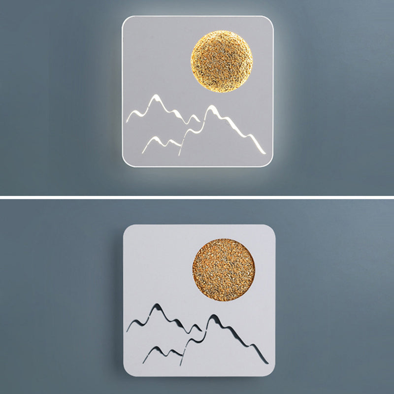 LED BEDBADE Decoratie Wandbevestiging Lamp Cirkelvorm Lunar Eclipse Wandverlichting