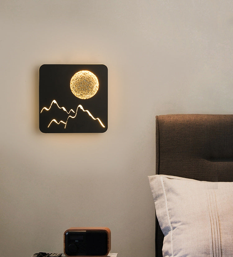 LED BEDBADE Decoratie Wandbevestiging Lamp Cirkelvorm Lunar Eclipse Wandverlichting