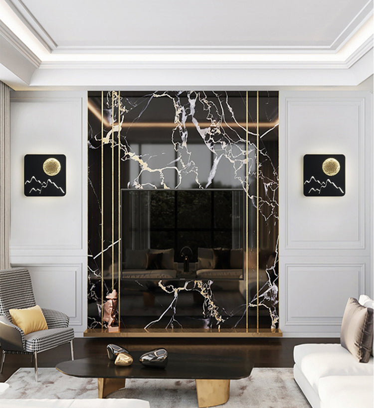 LED BEDBADE Decoratie Wandbevestiging Lamp Cirkelvorm Lunar Eclipse Wandverlichting