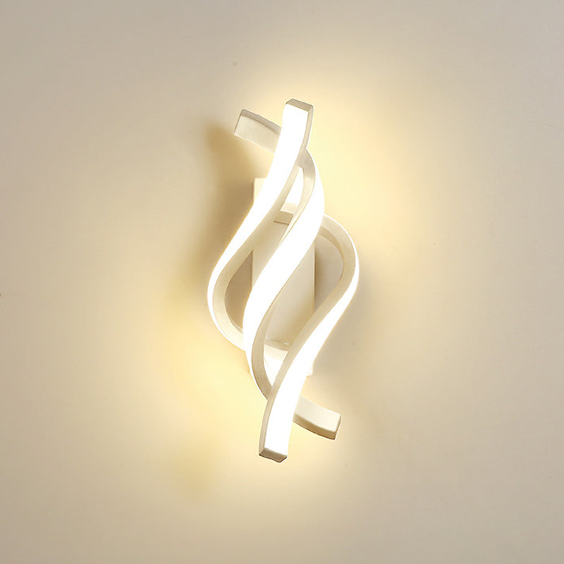 LED Minimalist Wall Sconce Light Creative Twist Shape Wall Light for Bedside
