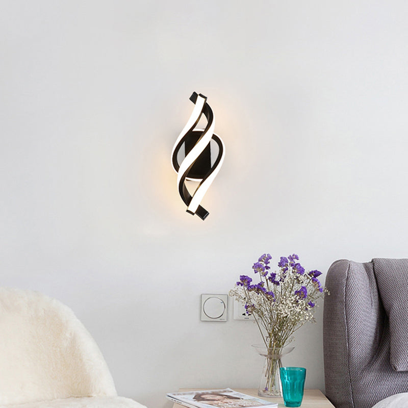 LED Minimalist Wall Sconce Light Creative Twist Shape Wall Light for Bedside