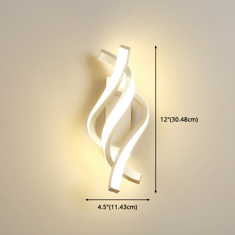 LED Minimalist Wall Sconce Light Creative Twist Shape Wall Light for Bedside