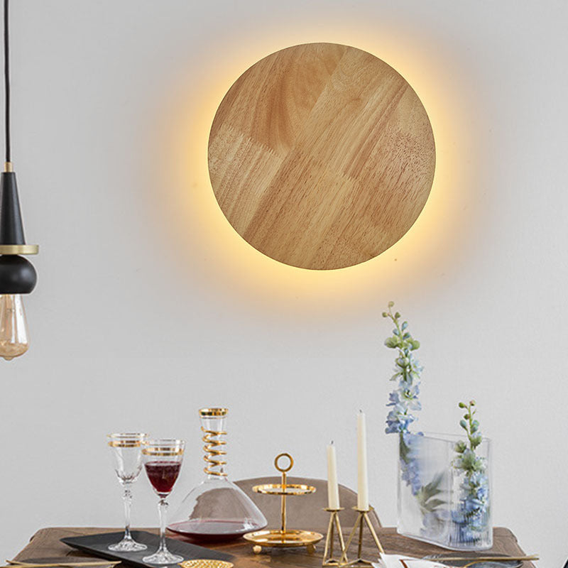 Chinese Style Wooden Wall Lamp Minimalism LED Wall Mount Light for Bedroom Living Room