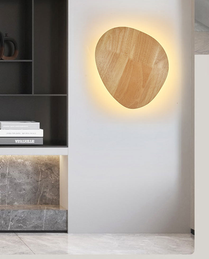 Chinese Style Wooden Wall Lamp Minimalism LED Wall Mount Light for Bedroom Living Room