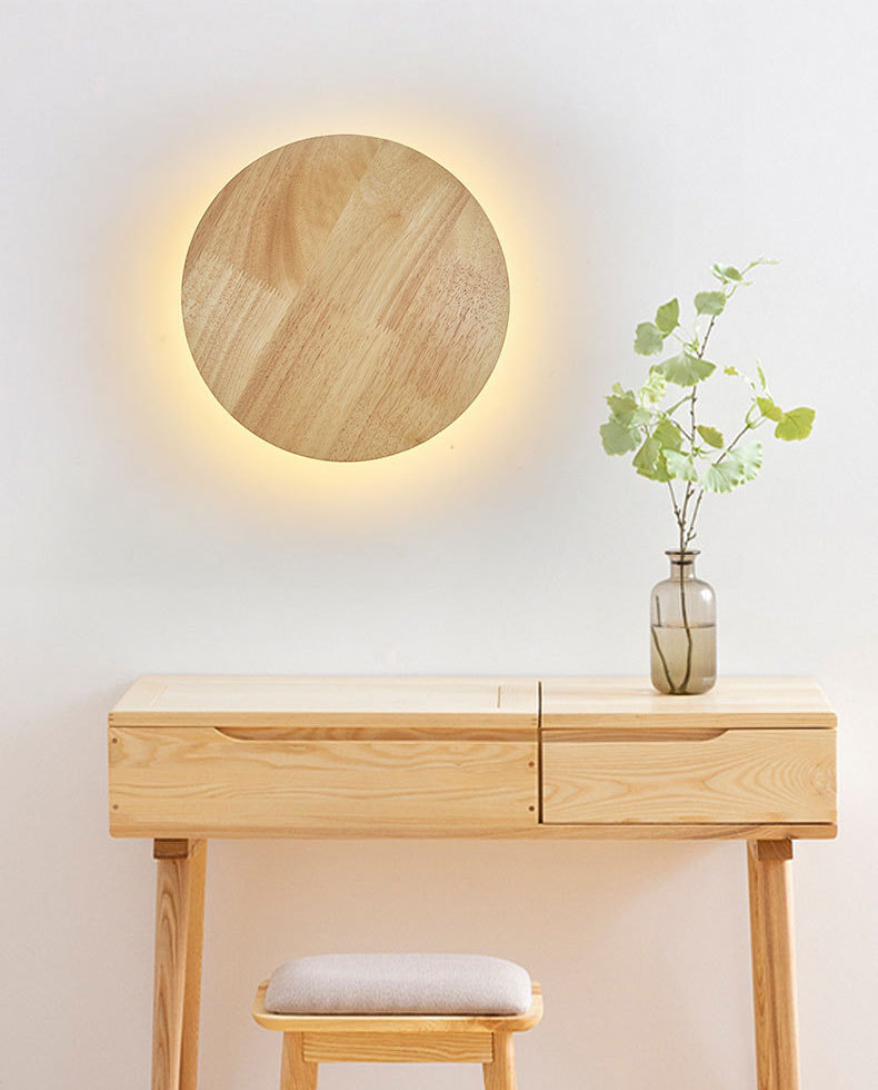 Chinese Style Wooden Wall Lamp Minimalism LED Wall Mount Light for Bedroom Living Room