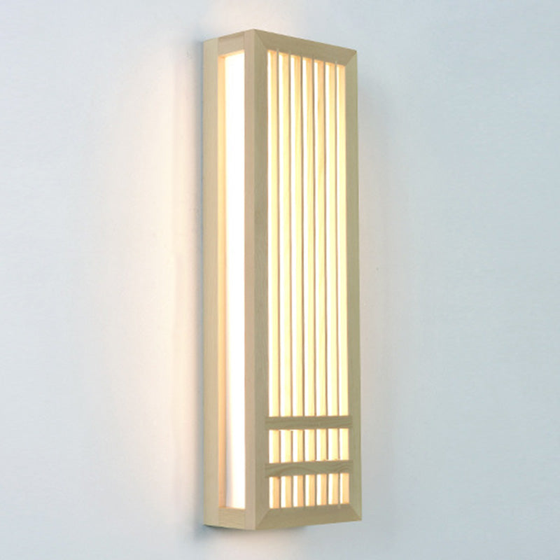 Missie stijl muur gemonteerd licht natuurlijk eiken rechthoekige sconce licht voor woonkamer