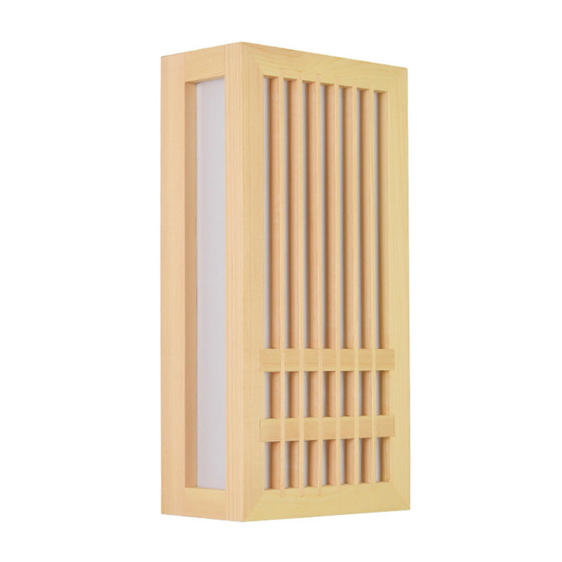 Missie stijl muur gemonteerd licht natuurlijk eiken rechthoekige sconce licht voor woonkamer
