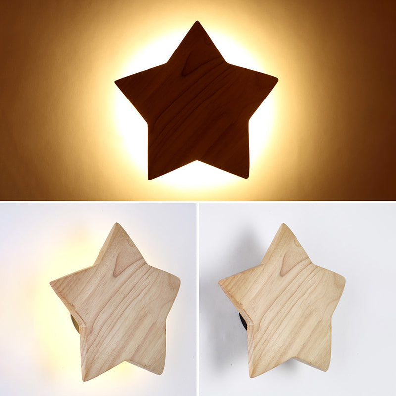 Illuminazione a led in legno di legno creativo forma a forma di illuminazione ambientale per camera da letto