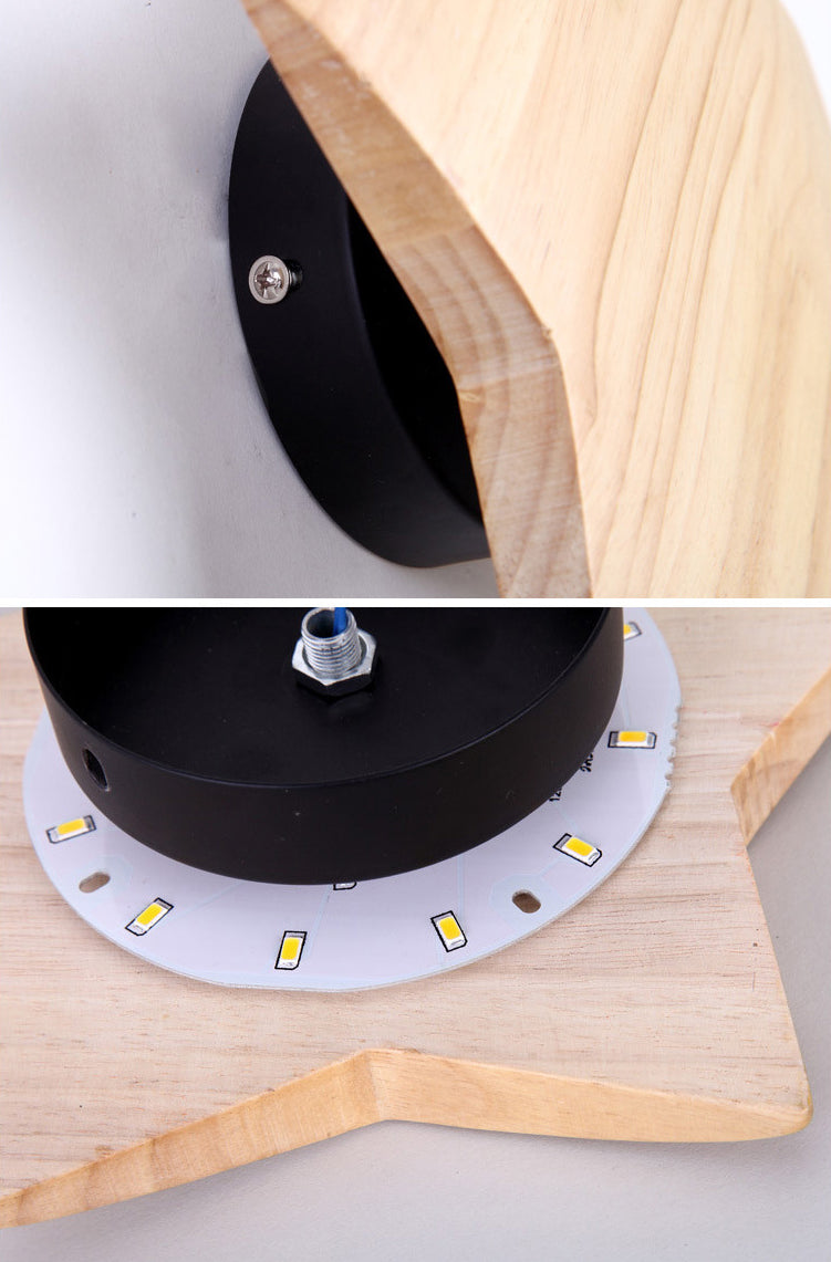 Illuminazione a led in legno di legno creativo forma a forma di illuminazione ambientale per camera da letto
