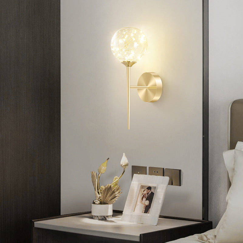 Creative Indoor Decoration Wall Light Up Light Star Wall Sconce in Pure Glass Ball Shade