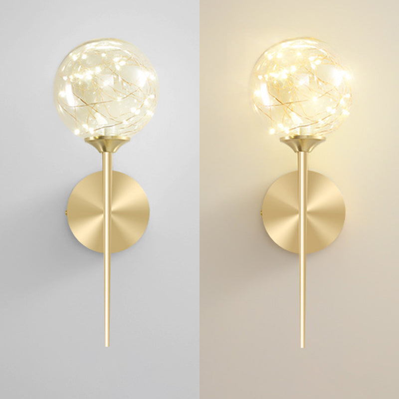 Creative Indoor Decoration Wall Light Up Light Star Wall Sconce in Pure Glass Ball Shade