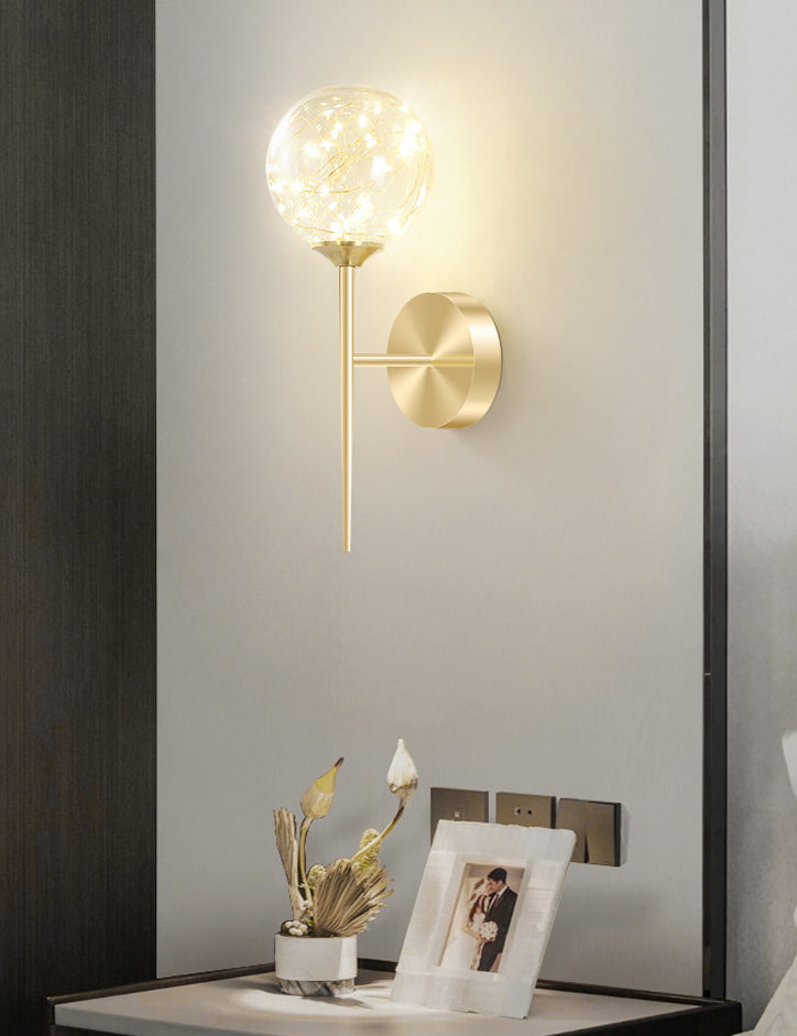 Creative Indoor Decoration Wall Light Up Light Star Wall Sconce in Pure Glass Ball Shade