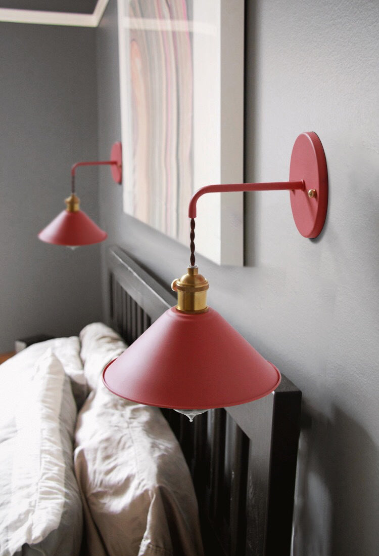 Colorful Metal Wall Mount Lamp Macaroon Style Single Light Sconce for Bedroom
