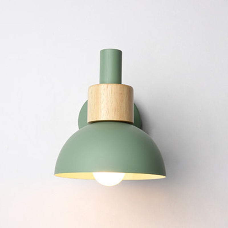 Lámpara de montaje de pared de decoración de macarrones 1 cabezal de estilo nórdico de estilo de estilo para el corredor de cabecera