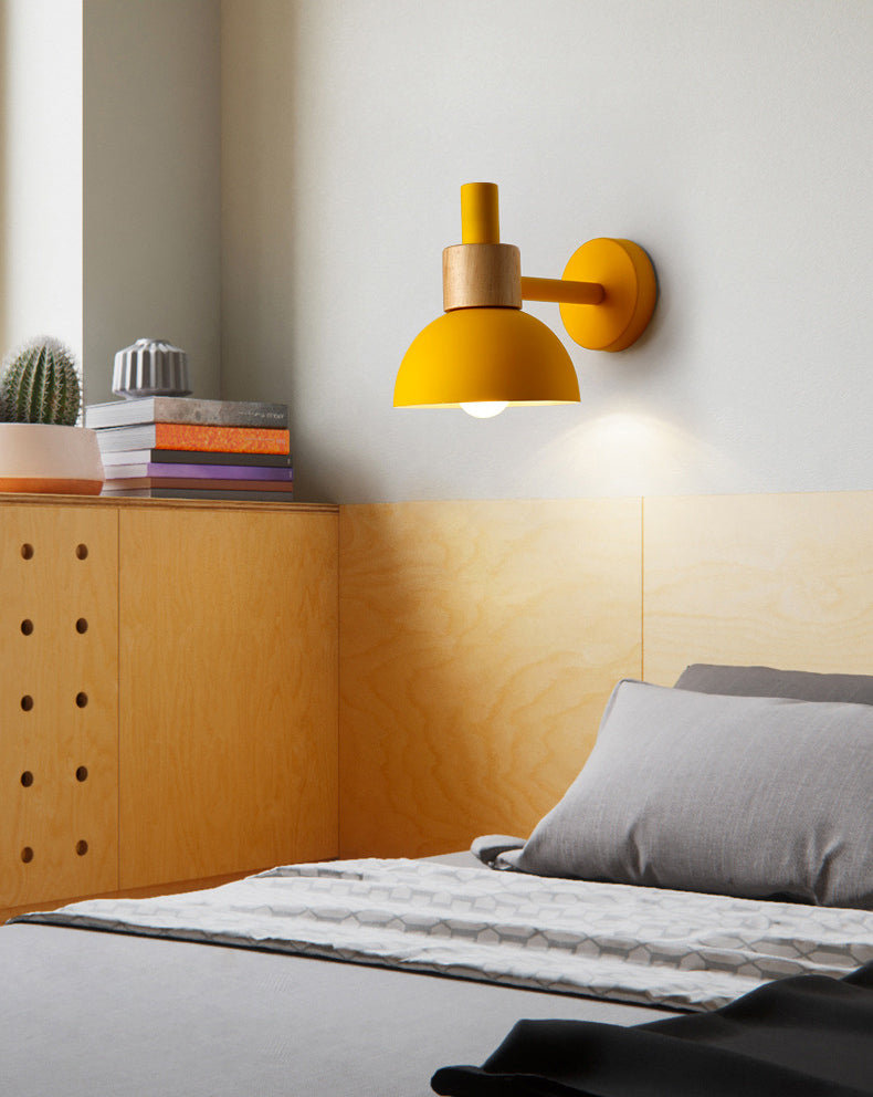 Lámpara de montaje de pared de decoración de macarrones 1 cabezal de estilo nórdico de estilo de estilo para el corredor de cabecera