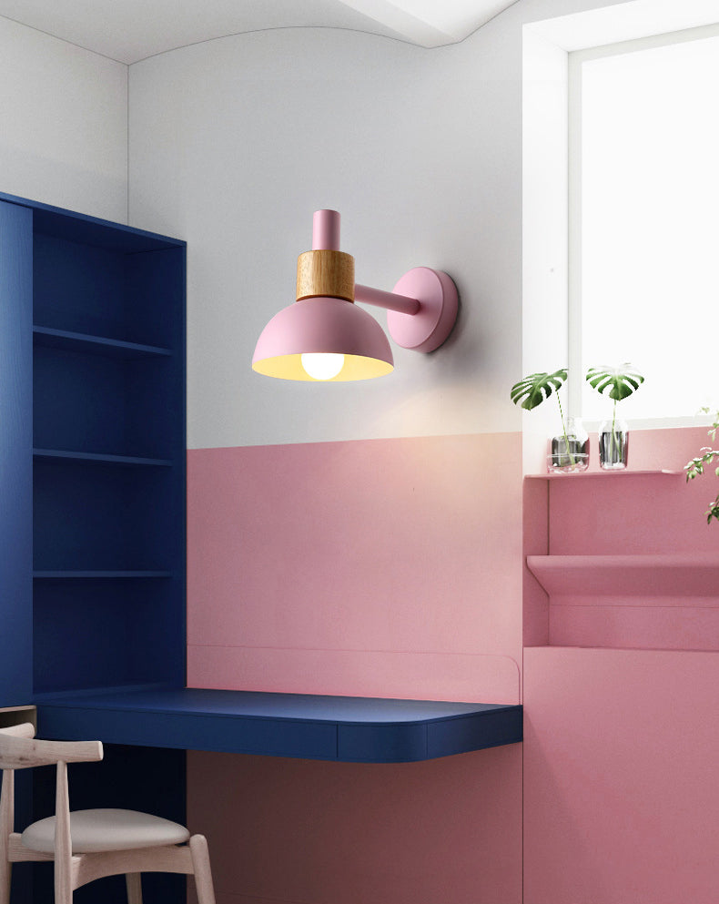 Lámpara de montaje de pared de decoración de macarrones 1 cabezal de estilo nórdico de estilo de estilo para el corredor de cabecera