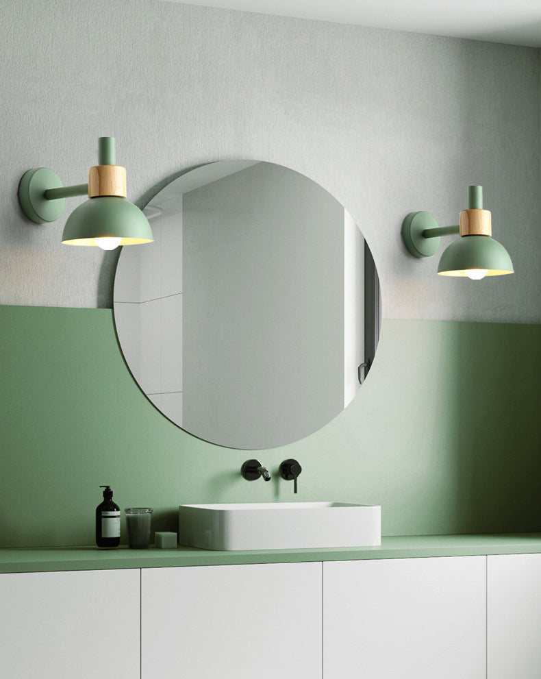 Lámpara de montaje de pared de decoración de macarrones 1 cabezal de estilo nórdico de estilo de estilo para el corredor de cabecera