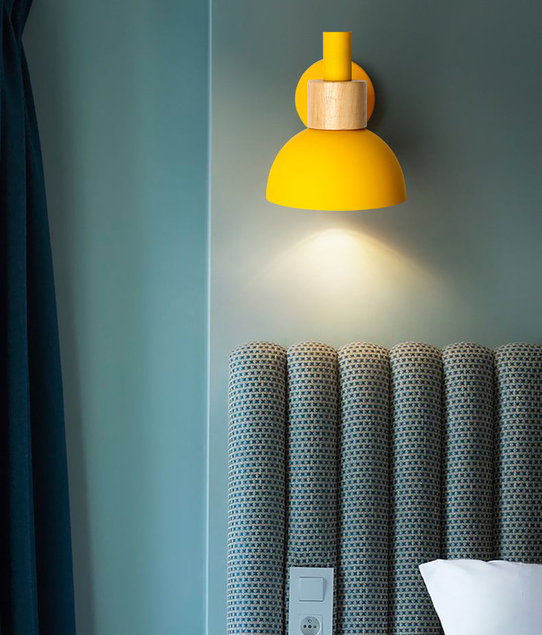 Lámpara de montaje de pared de decoración de macarrones 1 cabezal de estilo nórdico de estilo de estilo para el corredor de cabecera