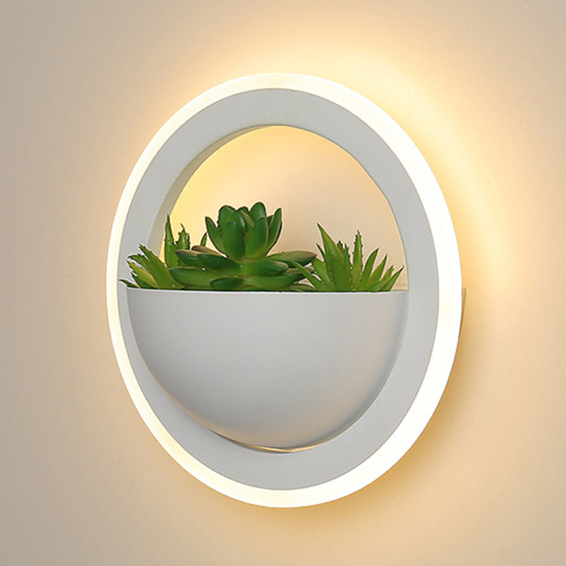 Nordic LED Wall Mounted Light Creative Green Plant Wall Lamp for Corridor