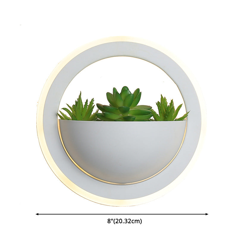 Nordic LED Wall Mounted Light Creative Green Plant Wall Lamp for Corridor