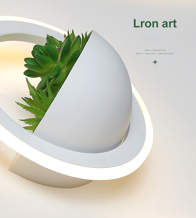 Nordic LED Wall Mounted Light Creative Green Plant Wall Lamp for Corridor
