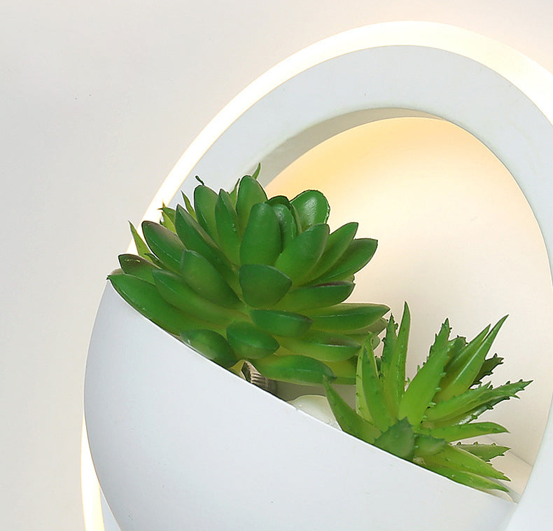 Nordic LED Wall Mounted Light Creative Green Plant Wall Lamp for Corridor