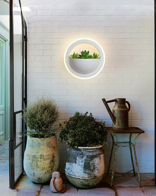 Nordic LED Wall Mounted Light Creative Green Plant Wall Lamp for Corridor