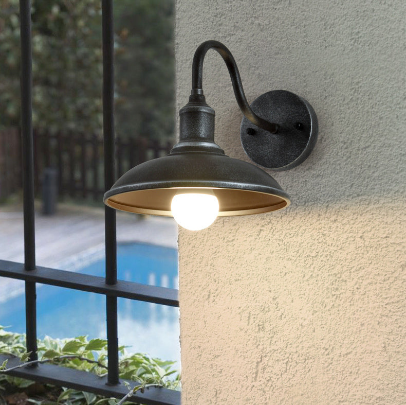 Industrial Outdoor Sconce Lighting Bran Shade Down Lighting Wall Mount Light