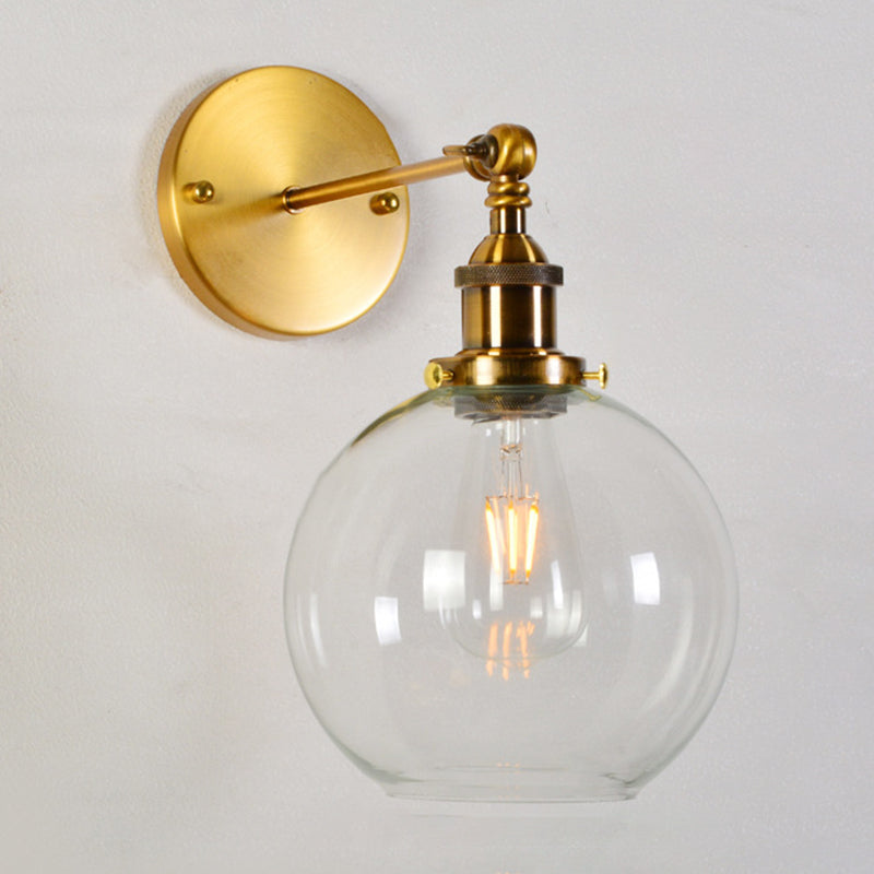 Amerikanischer Vintage -Stil Wandbeleuchtung Metall Armglas Schattenleuchte für daneben