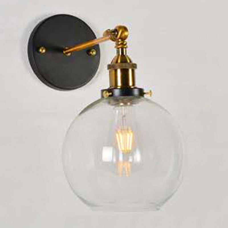 Amerikanischer Vintage -Stil Wandbeleuchtung Metall Armglas Schattenleuchte für daneben