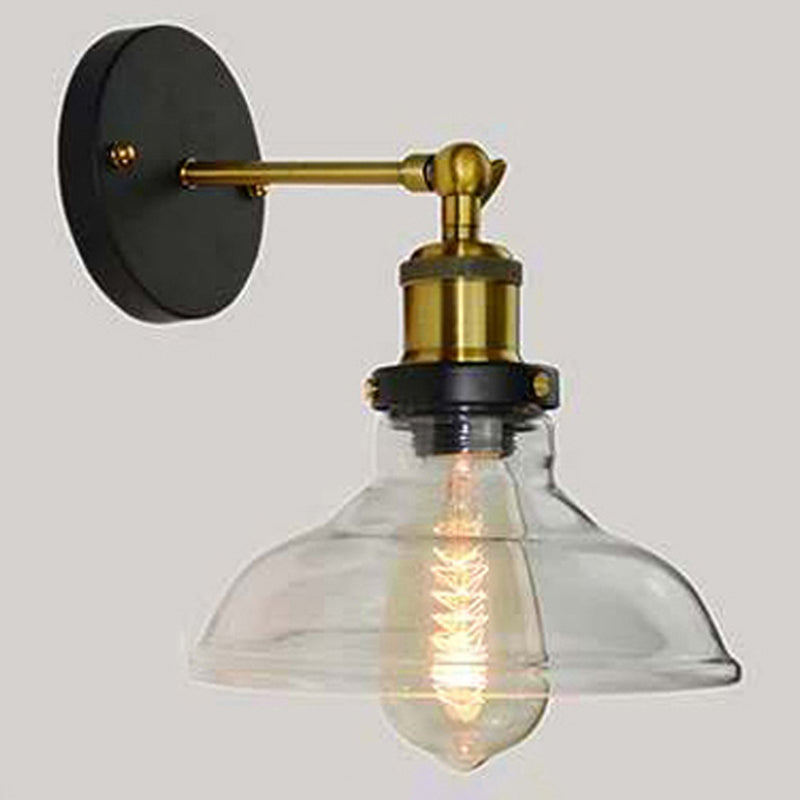 Amerikanischer Vintage -Stil Wandbeleuchtung Metall Armglas Schattenleuchte für daneben