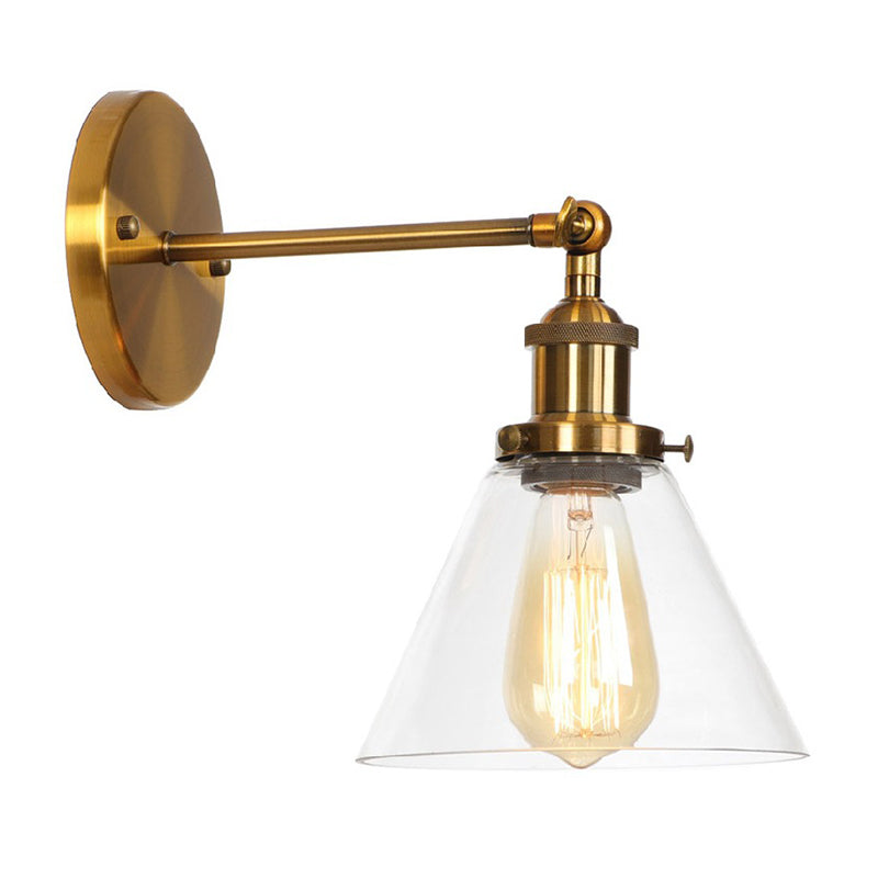 Amerikanischer Vintage -Stil Wandbeleuchtung Metall Armglas Schattenleuchte für daneben