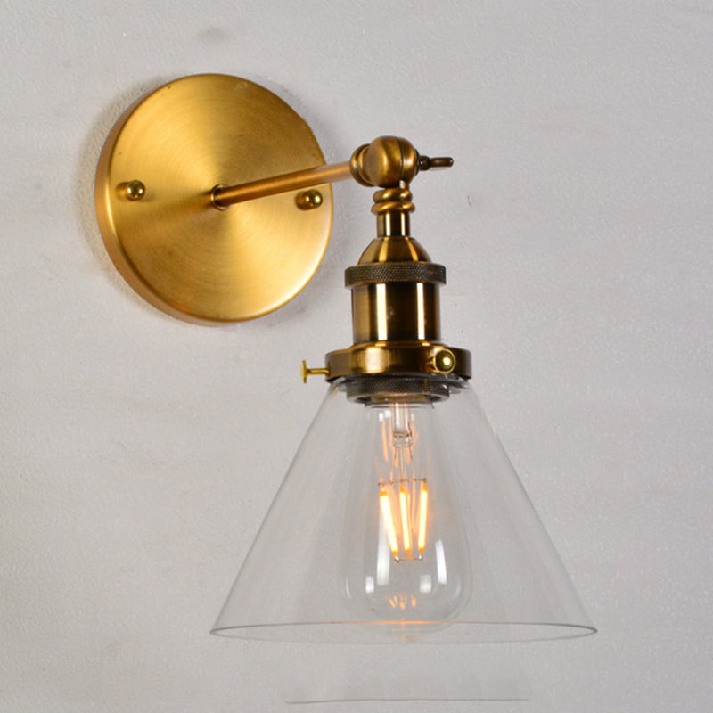 Amerikanischer Vintage -Stil Wandbeleuchtung Metall Armglas Schattenleuchte für daneben