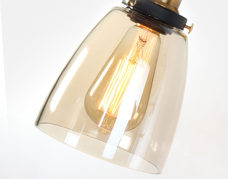 Amerikanischer Vintage -Stil Wandbeleuchtung Metall Armglas Schattenleuchte für daneben