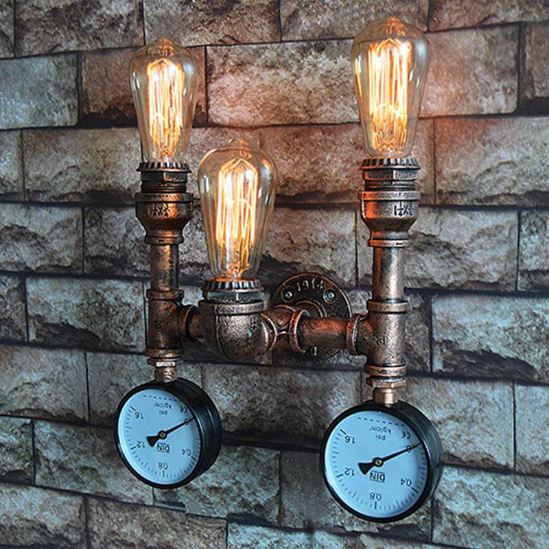 Antique Wall Sconces Creative Trident Bronze Sconce Light Fixture for Corridor