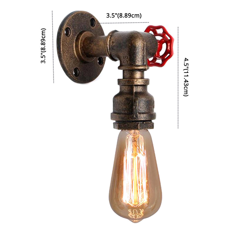 Luz de pared de tubería creativa simple Dispare 1 Lámpara de pared de bombilla desnuda para la cafetería de la barra