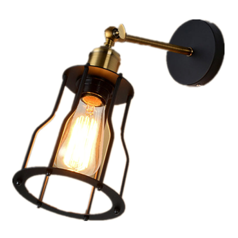Innen- oder Outdoor -Wandleuchte Vintage Industrial Wall Light im Metallkäfig