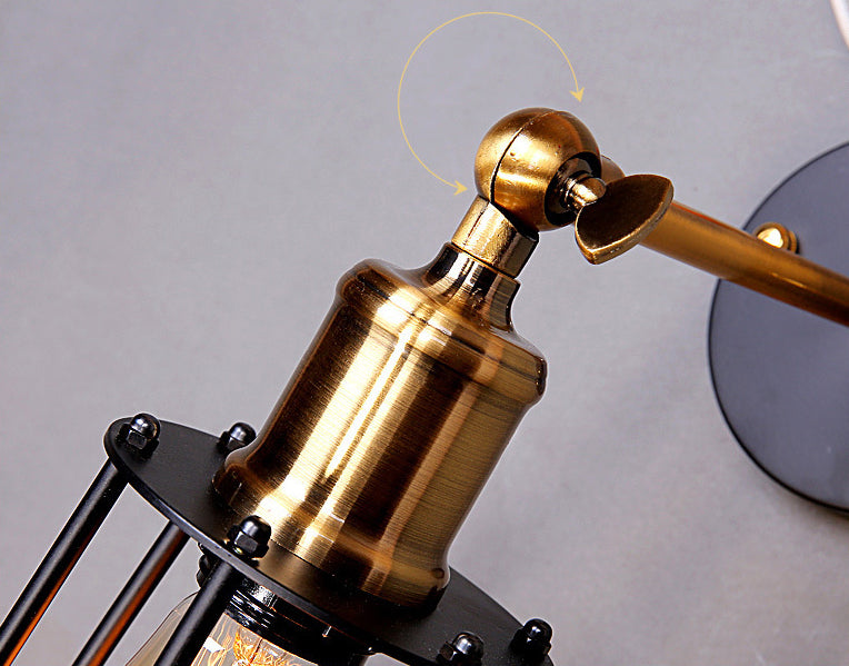 Innen- oder Outdoor -Wandleuchte Vintage Industrial Wall Light im Metallkäfig