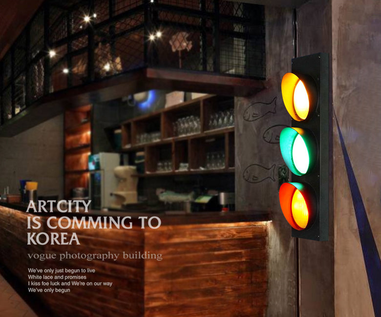 Indoor Decoration Wall Mount Light Creative Traffic Light Sconce Light for Coffee Shop