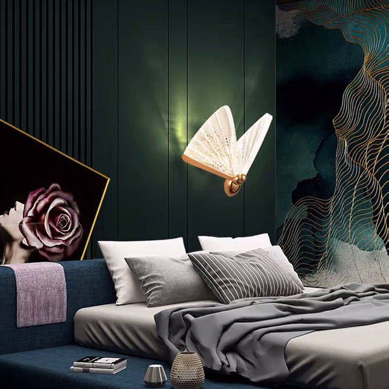 Kreative Schmetterlingswandmontage LED -LED -Acrylwandleuchte für Bett