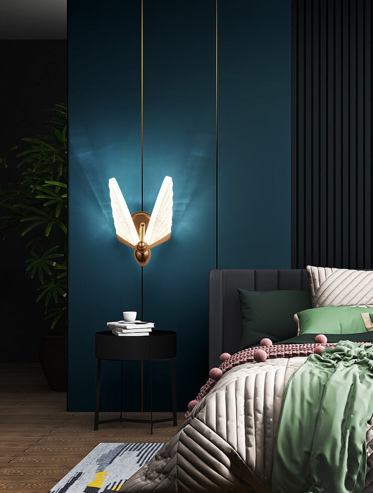 Kreative Schmetterlingswandmontage LED -LED -Acrylwandleuchte für Bett