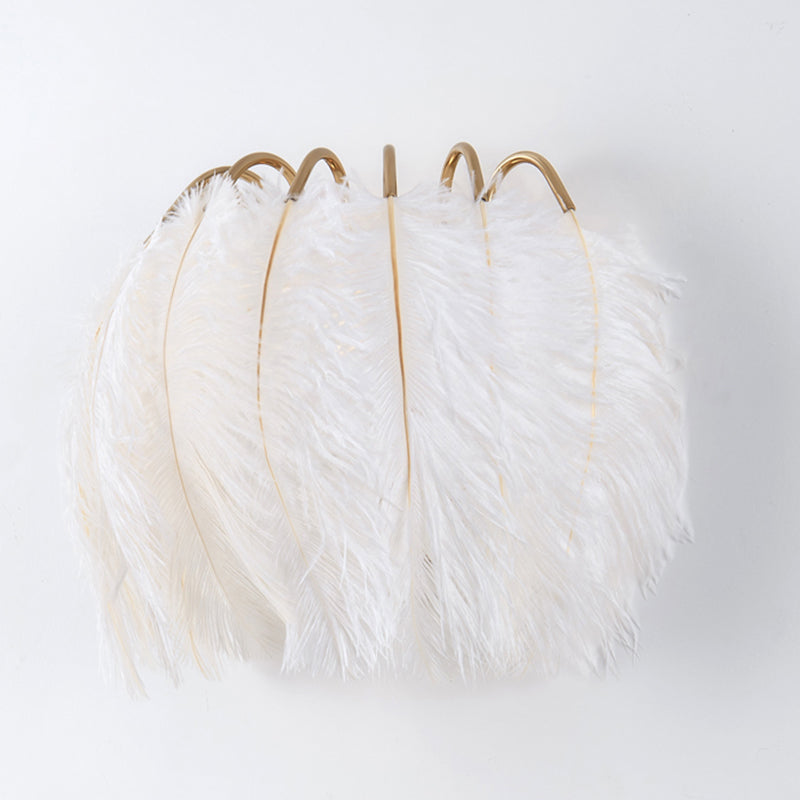 Nordic Feather Wall Mount Light 1 Light Ambient Lighting Wall Lamp for Bedroom